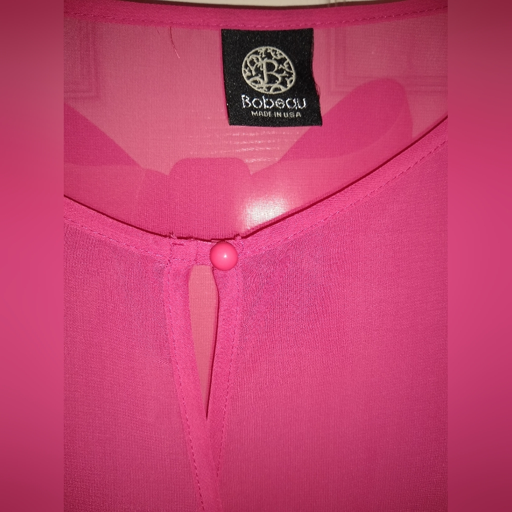 Ladies Pink Sheer Blouse